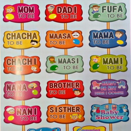 Baby shower family english props